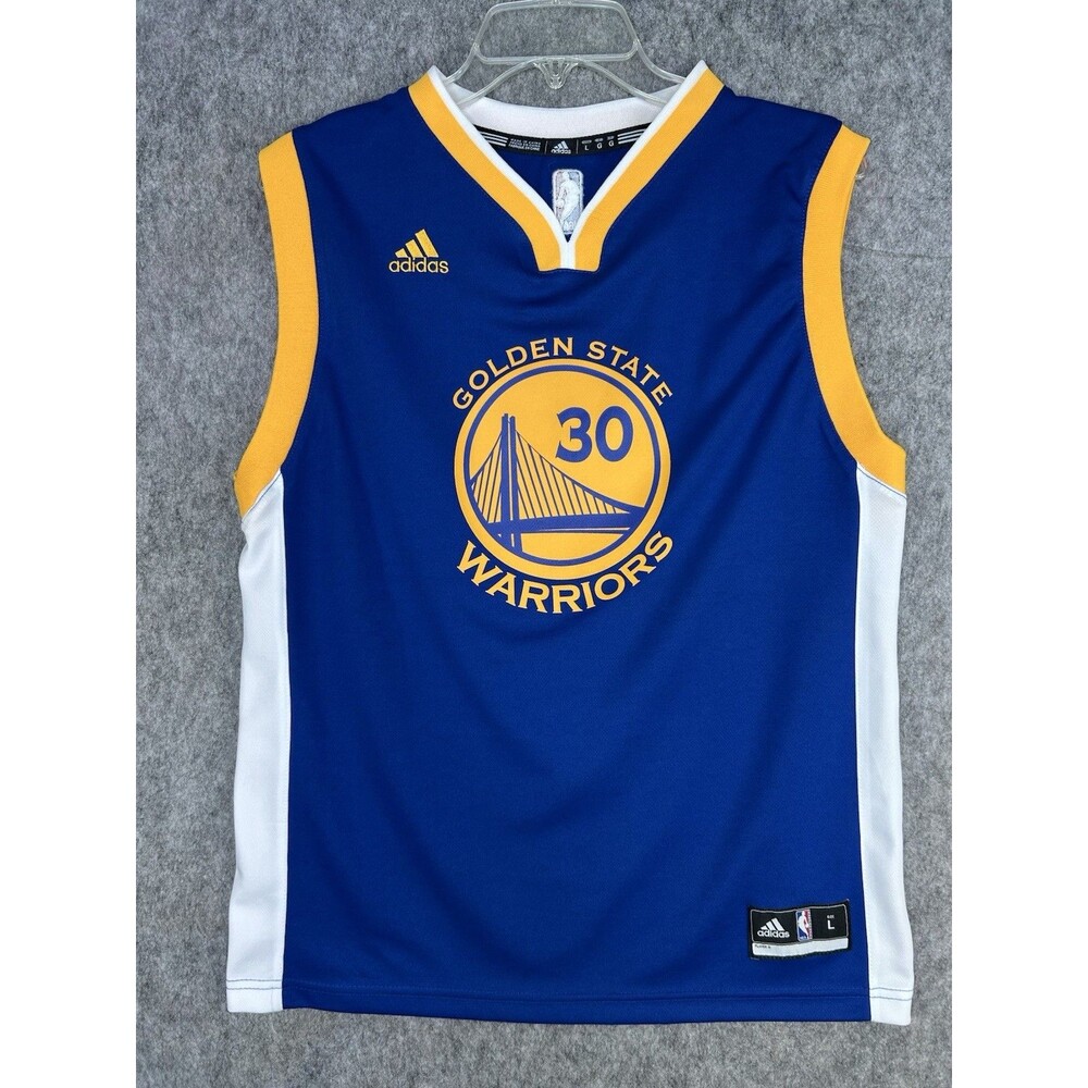 adidas Golden State Warriors Stephen Curry #30 Youth L Basketball Jersey Blue
